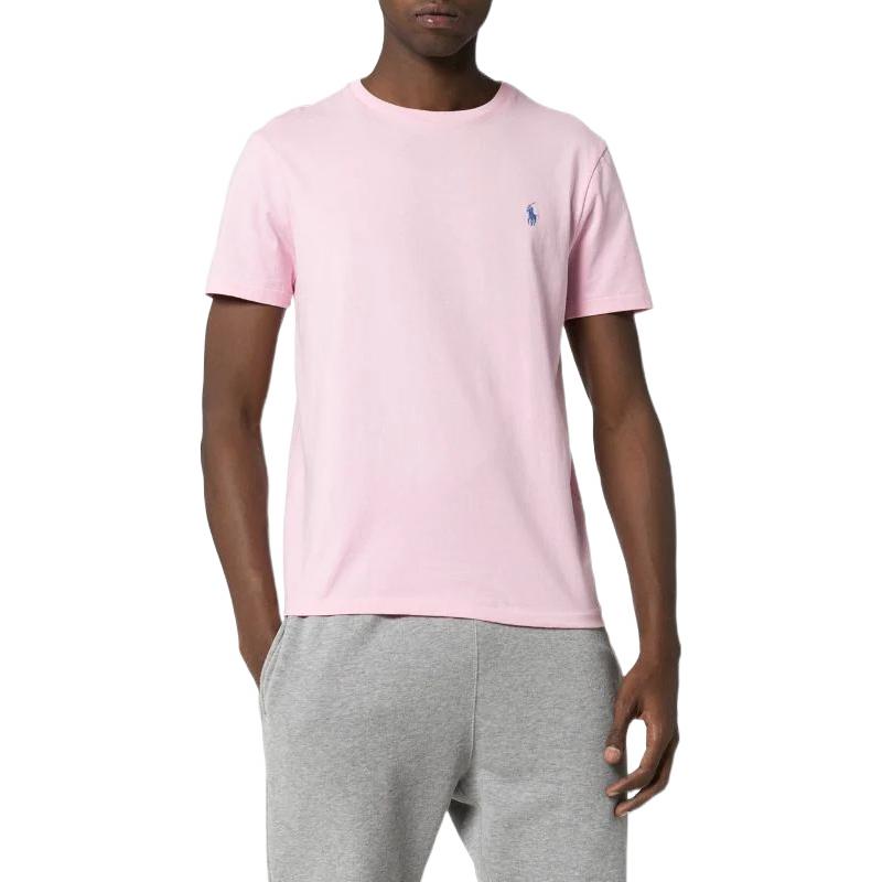 Polo Ralph Lauren SS22 Logo Embroidered Crew Neck Short Sleeve T-Shirt Men Tops Pink 710671438-145