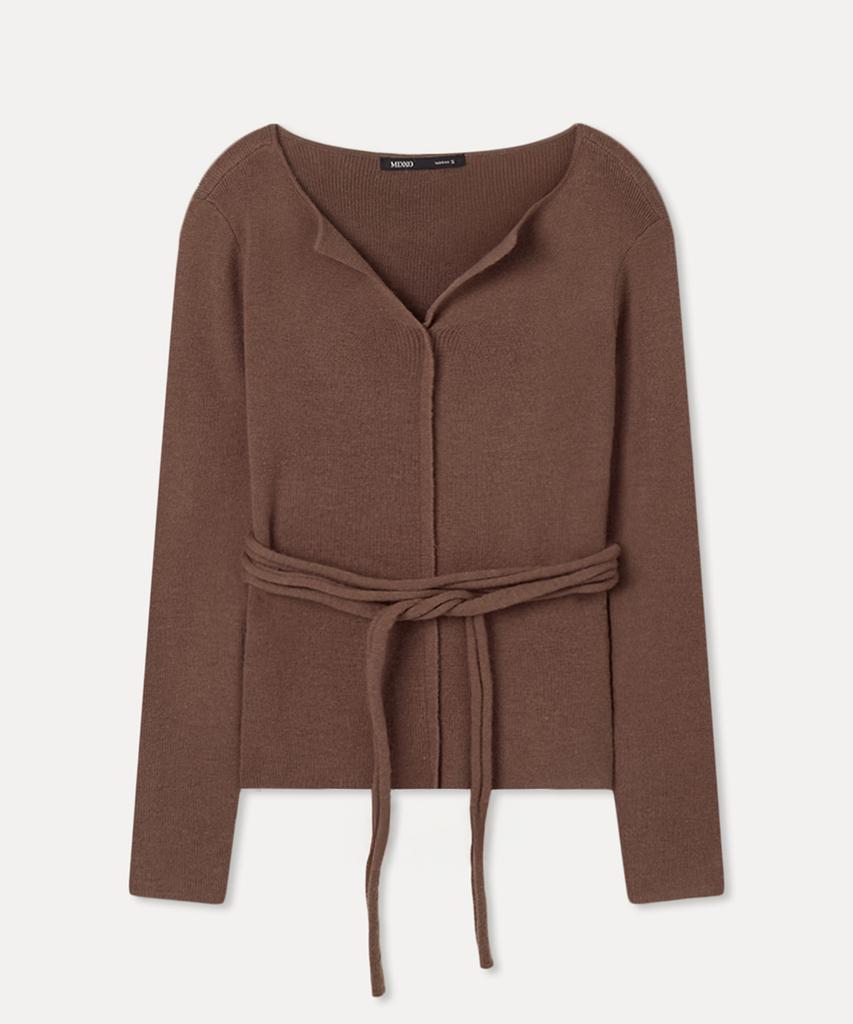 MIXXO Open Collar Ribbed Strap Pullover_Miwkag314T