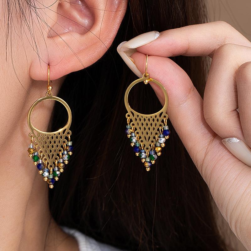 Brincos de Coelho Stud em Aço Inoxidável com Zircônia Azul-Verde Caçador de Sonhos: Moda de Luxo Feminina