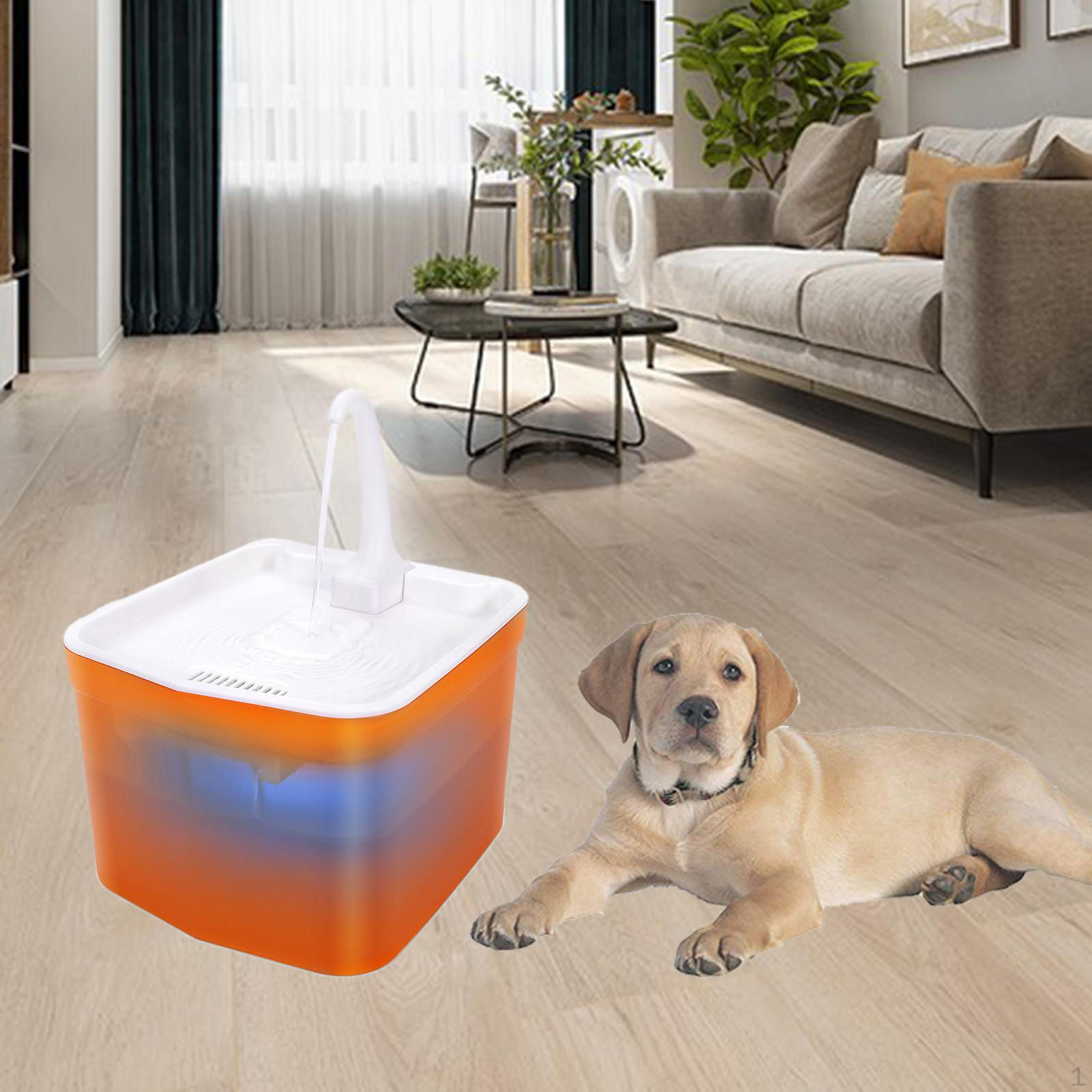 

2 Liters Ceramic Cat Water Dispenser, Silent Automatic Pet Circulating Fountain and dog помаранчевий
