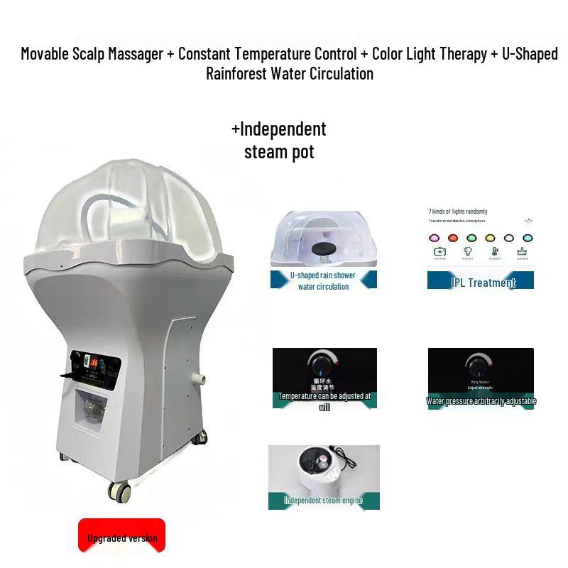 Movable Water Tank Therapy Device for Head and Hair Care in Salons