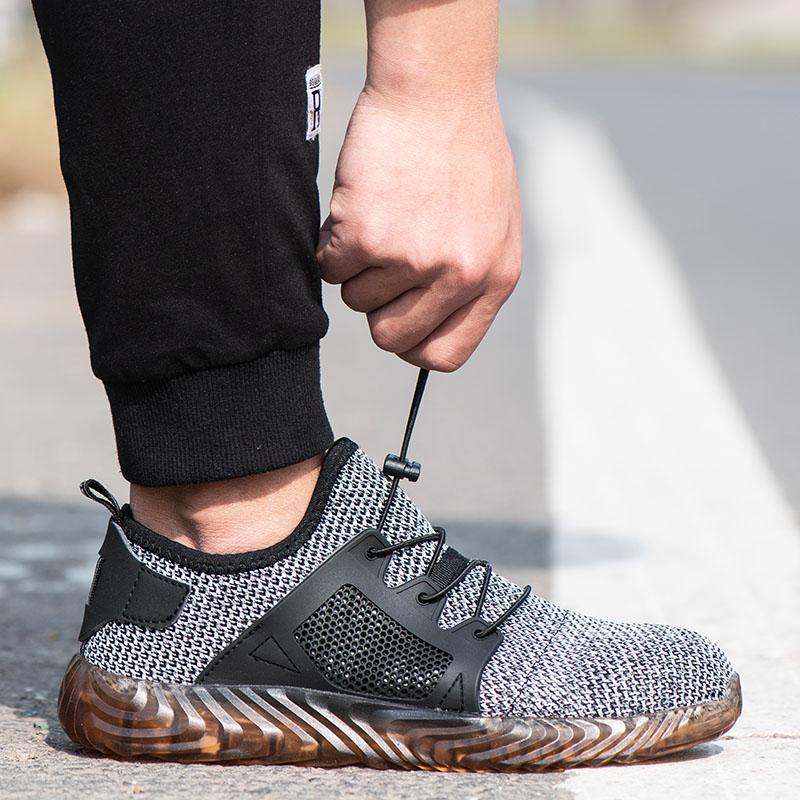 Men Work Safety Shoes Anti-puncture Working Sneakers Male Indestructible Work Shoes Men Boots Lightweight Breathable Safety Boot