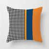 Cuscino Blu e Arancione Nordico Copricuscino Geometrico per Divano del Soggiorno Cuscino Inglese Blu Ins Cuscino per Finestra a Baia Arancione