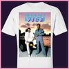 Lässiges Baumwoll-T-Shirt mit Rundhalsausschnitt für Jungen Miami Vice T-Shirt, Hit der 1980er Jahre TV-Cop-Serie. Crockett & Tubbs. Schmal geschnitten.