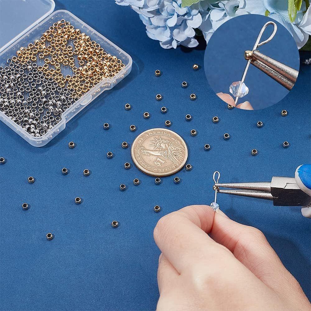 400Pcs 2 Styles 304 Stainless Steel Spacer Beads, Rondelle, Golden & Stainless Steel Color, 3x2mm, Hole: 1.8mm, 200pcs/color