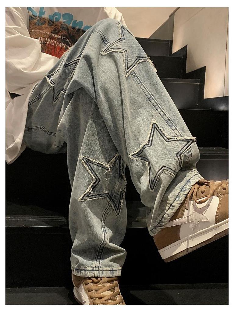 Pantaloni de blugi largi de înaltă calitate pentru bărbați - Trendy Toamnă/Iarnă Casual cu Croială Largă.