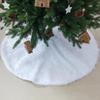 White Long-Haired Plush Christmas Tree Skirt