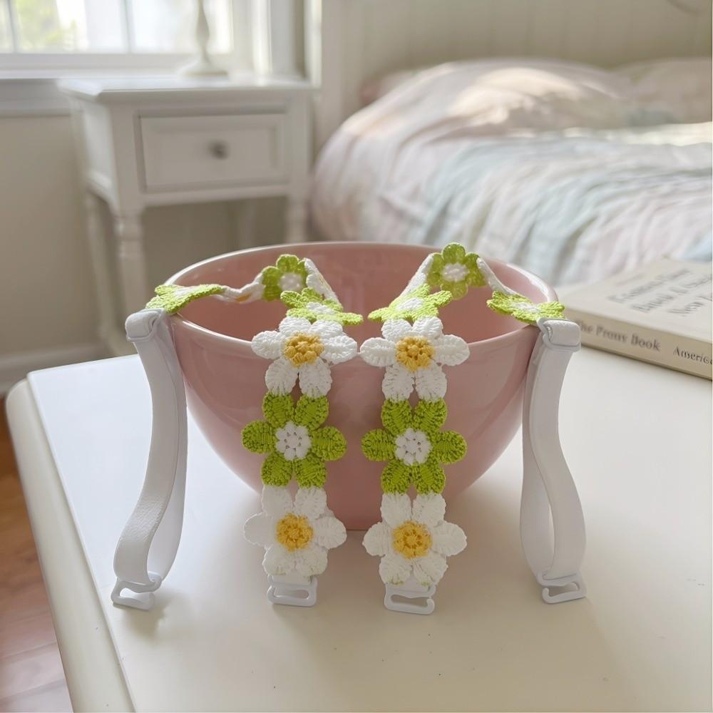 1 Pair Elastic Floral Bra Straps Anti-slip Lingerie Strap Belt Flower Shoulder Straps for Dress