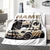 Custom Name Racing Theme Printed Blanket - Perfect for Couch, Bed, Travel & Outdoor Use | Machine Washable, Cozy & Durable.