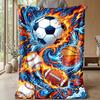Sports Ball Festival Theme Blanket Lightweight Warm Flannel Blanket Decorative Throw Blanket for Home Decoration