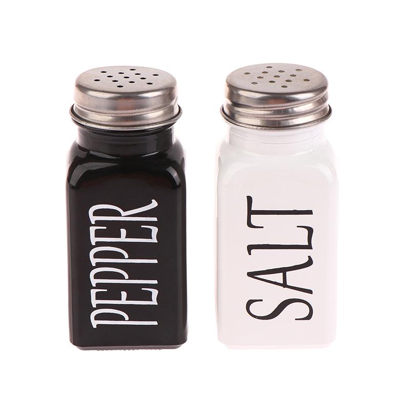 1Pc Salt And Pepper Shaker Storage Spice Shakers Spice Dispenser Refillable Black And White Kitchen Supplies Seasoning Pots
