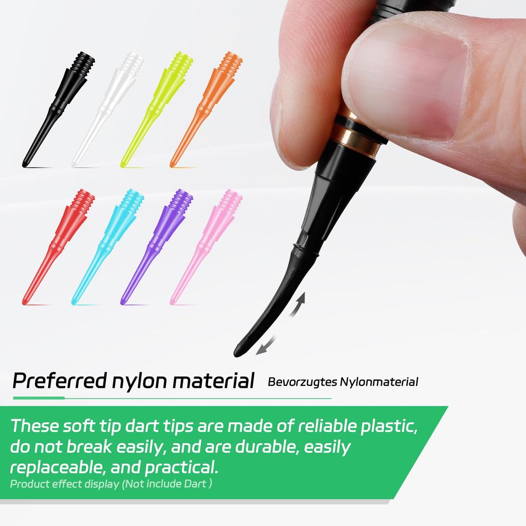 CyeeLife darts points plastic 100pcs 2BA screw soft dart points soft tips 8 color mix