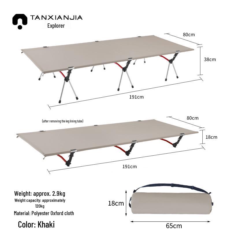 Ultra-Lightweight Folding Aluminum Camping Bed – Extra Wide for Tents & Outdoor Adventures