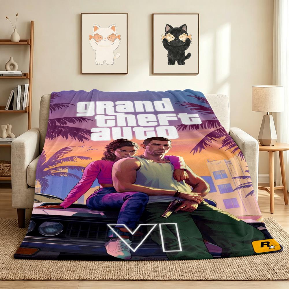 Gta Vi Pārklājs Flaneļa Sega Mīksta