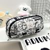Capybara Cartoon Pencil Case for Students: Flip-Top, Multi-Layer, Large Capacity Stationery Organizer.