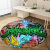 Graffiti Circular Rug - Office Decorative Carpet For Living Room Bedroom Door Mat Floor Rug Computer Chair Area Rug
