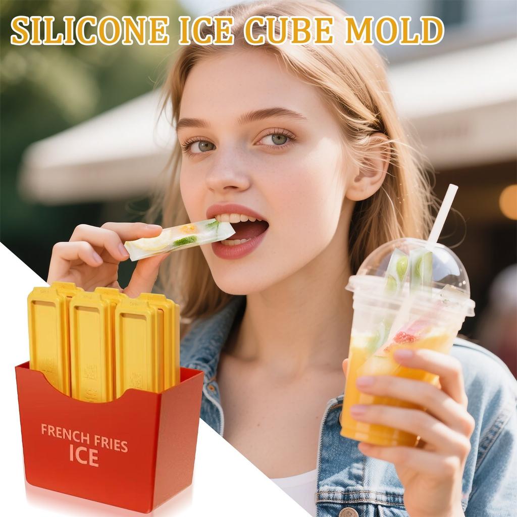 Strip Ice Box Silicone Ice Tray Mold, Autonomous Ice Box Refrigerator Magnet Is Suitable For Whiskey, Cocktails, Juices(6 Ice Boxes, 1 Magnet)