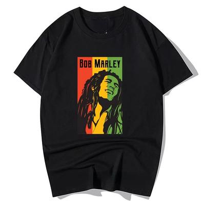 Bob Marley Rock Hip Hop Camiseta Masculina Roupas Moda Retro Camisetas Gráficas Verão Casual Streetwear Camiseta Unissex Ropa Hombre