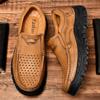 Fashion Handmade Genuine Leather Casual Shoes Comfortable Men's Loafers Slip on Flats Non-Slip Walking Shoes Hot Sale Outdoor Moccasins