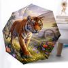 1pc Sturdy 8-Bone Auto Umbrella, Stylish Tiger Umbrella, Digital Printed, Foldable Umbrella for On-the-Go Outdoor Use