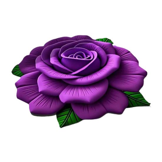 3D Rose Flower Area Rug Non-slip Washable Absorbent Plush Floor Mat Irregular Floral Carpet Indoor Living Room Bedroom Bathroom Kitchen Decoration