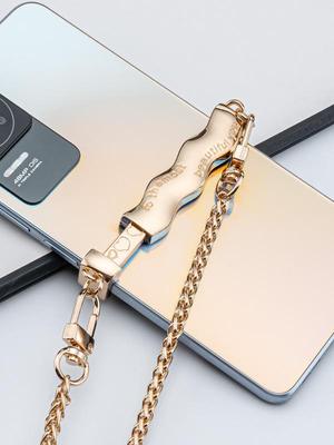 Mobile Phone Back Clip with Leather, Woven, and Metal Chain Lanyards, Multi-Style Options