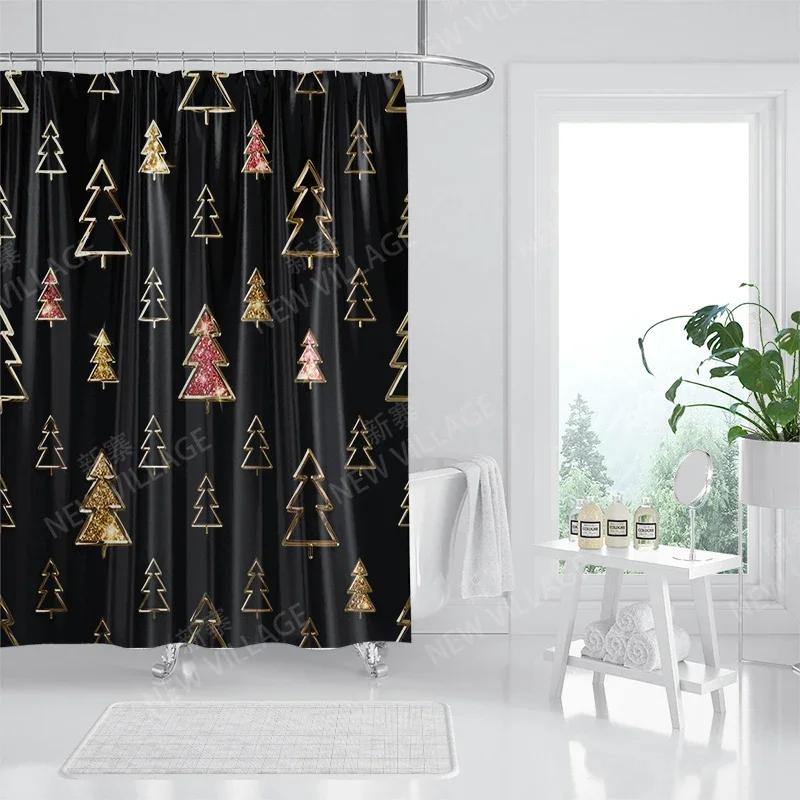 Household Waterproof Fabric Home Shower Curtain Accessories 90x180 Shower Curtain 240 * 200 Christmas Peripheral Shower Curtain