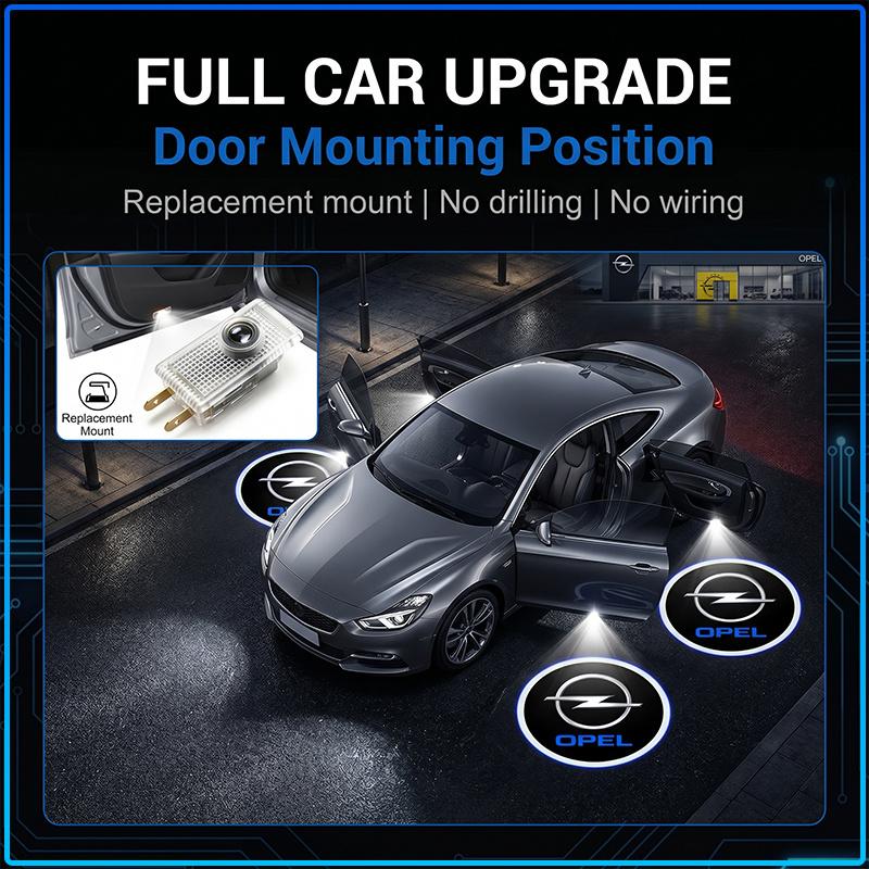 2 Stück LED Auto Tür Willkommenslicht HD Laser Projektor Lampe für Opel Astra C G H Insignia J K Zafira B Corsa Vectra C Corsa C