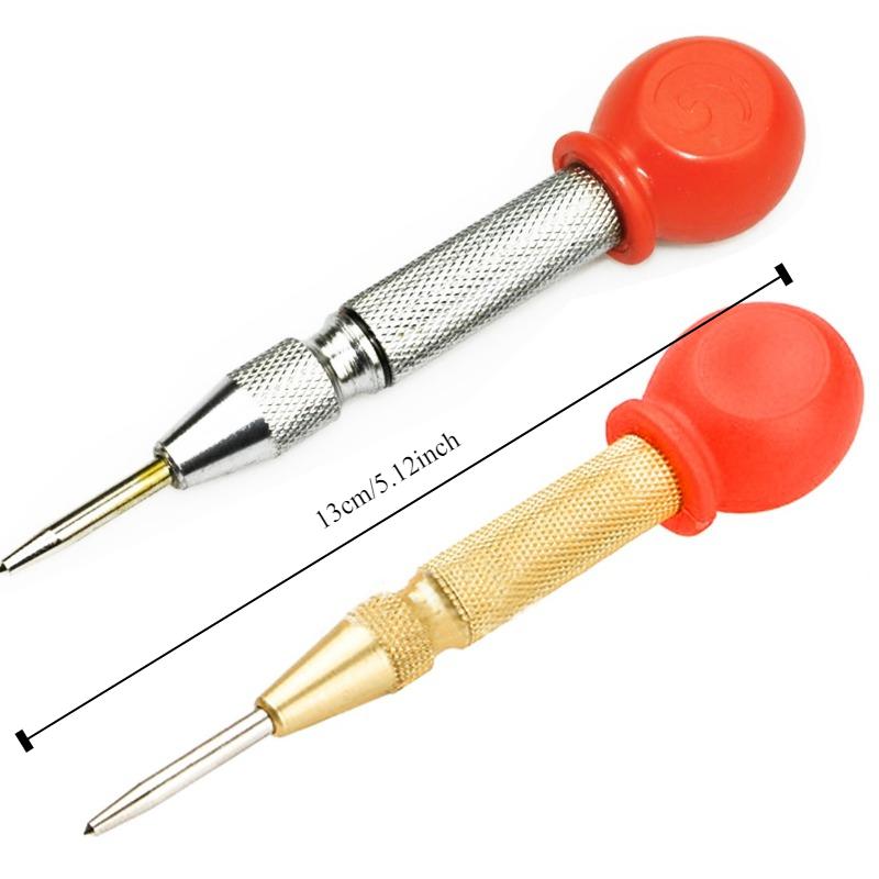 Hot Yellow and Silver Automatic Center Punch Spring Loaded Chrome Rivet Screw Auto Mark Hole Length 130mm