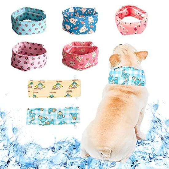 RTREGH Dog Cool Neck Cool Heatstroke Heat Cool Snood Neck Cooler with Ice Summer Pet Supplies for Dogs and and Large 2 (Libra) Band, Prevention,
