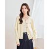 IEF Women's Round Neck Button-Front Knitted Cardigan