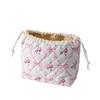 Premium Quilted Travel Storage Pouch: Large Capacity, Cute Drawstring Design