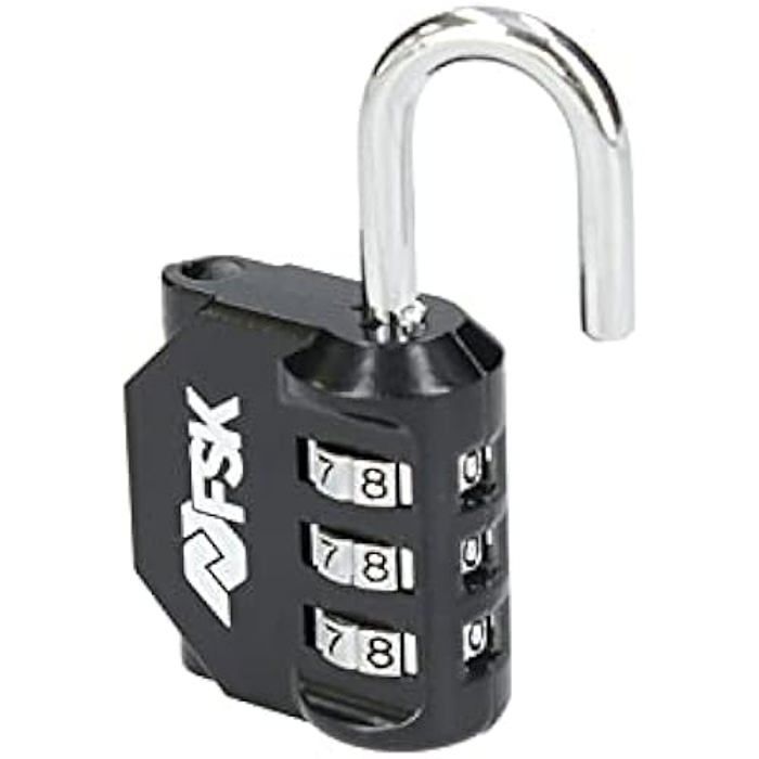 Ferrestock FSKCAN327BK 3místný digitální kombinační zámek na zavazadla, skříňky v tělocvičně, třmen 23 mm, vyrobený ze zinku a