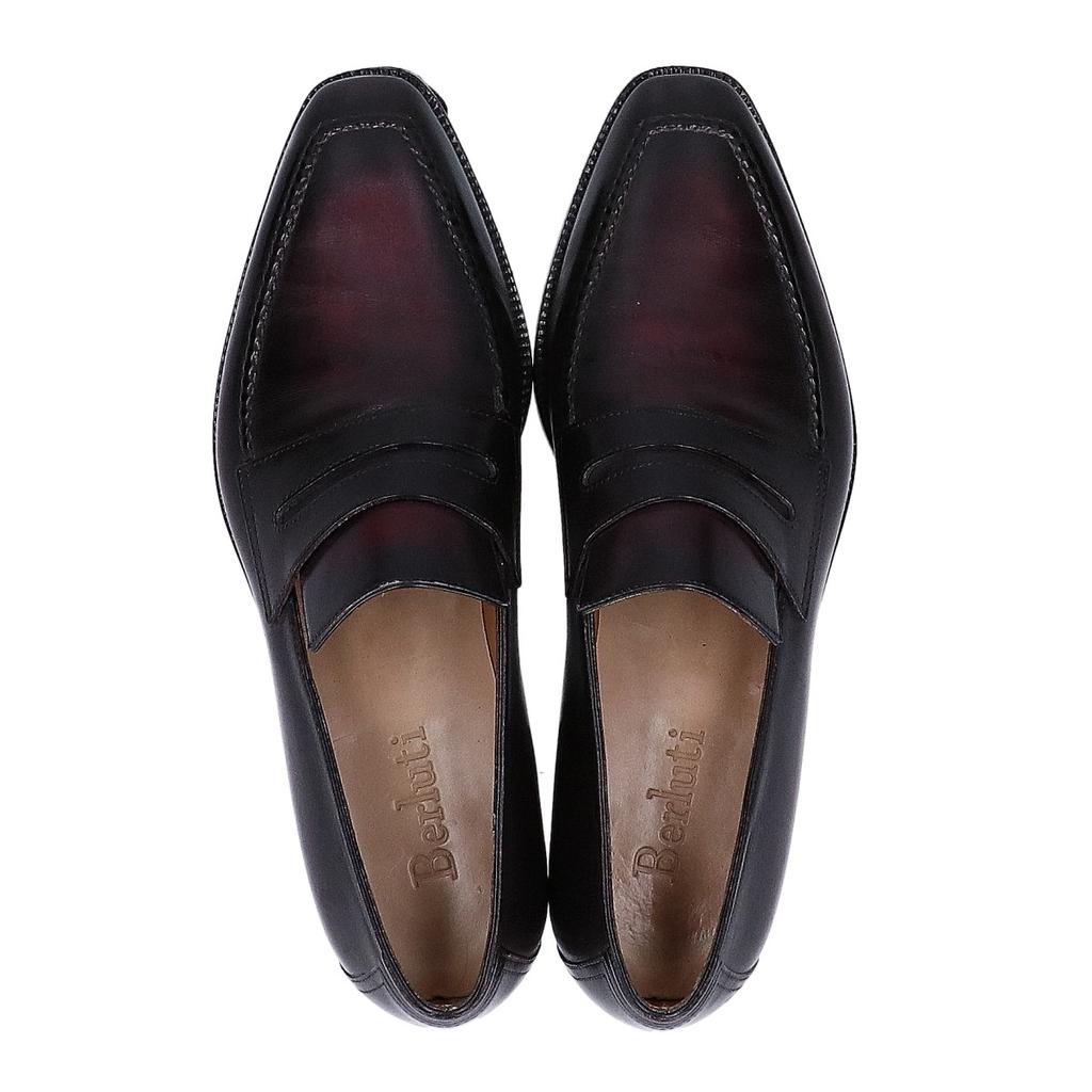 Berluti Buty/mokasyny penny loafers 7 bordoweUżywane