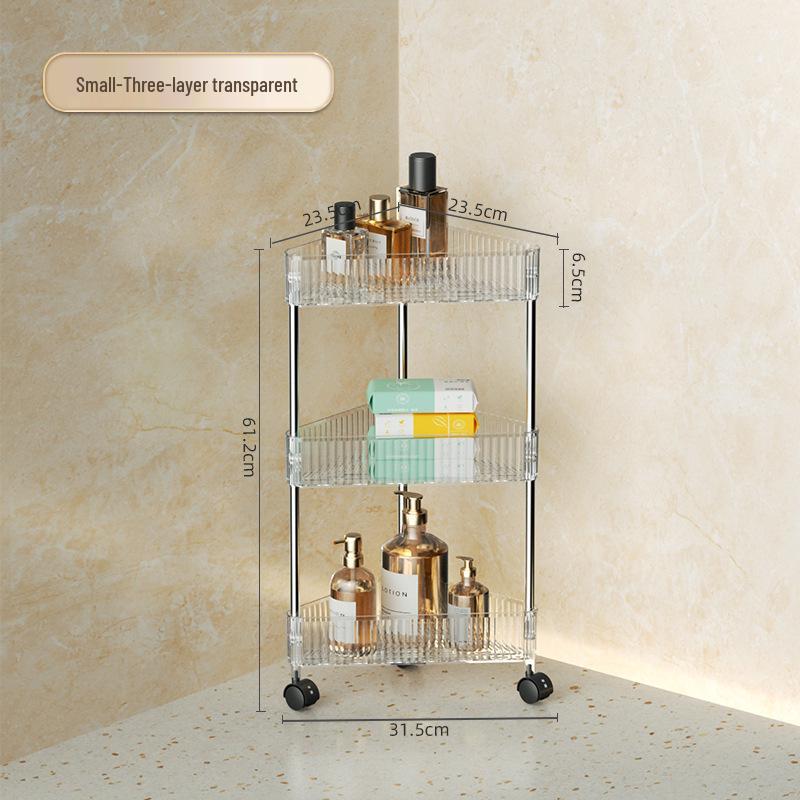 Bathroom Rolling Storage Rack: 2 To 4-Layer Multi-Tier Movable Organizer for Toilet and Washbasin Areas