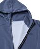 Ten Past Seven Vintage Washed Pigment Zip-Up Hoodie - Denim