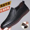 Leather Shoes Men's 2025 Spring New Business Casual Shoes, One Pedal Beef Tendon Soft Sole, Middle-aged Dad Driving Shoes