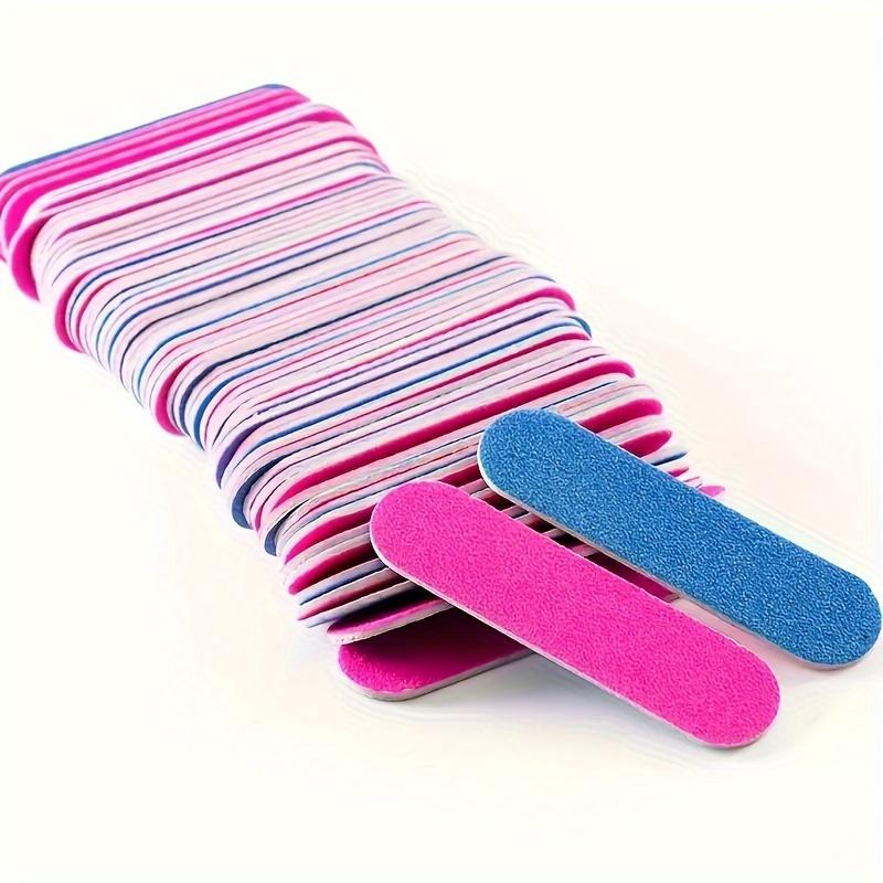 100 ks obojstranných pilníkov na nechty, mini brúsny blokový set pre gélové nechty, manikúru, pedikúru, salónny nástroj na nail art 100pcs pink
