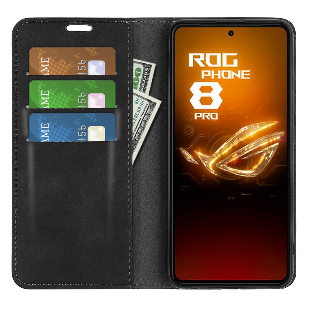 For Asus ROG Phone 8 5G/Phone 8 Pro 5G Case PU Leather Skin Touch Flip Stand View Phone Cover