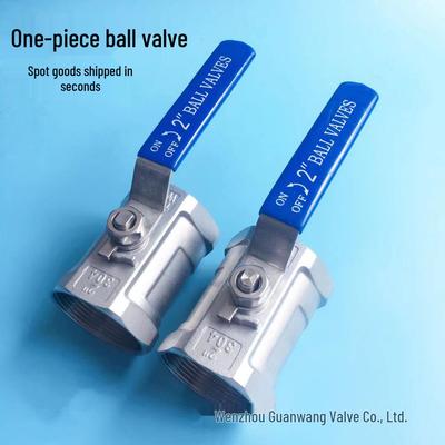 304 Stainless Steel One-Piece Internal Thread Ball Valve Q11F-16P - Available In 1/2", 3/4", 1" Sizes.