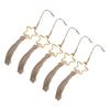 5 Pcs Star Tassel Hanging Ornament Elegant Wood Beads Jute Rope Tassel Decoration