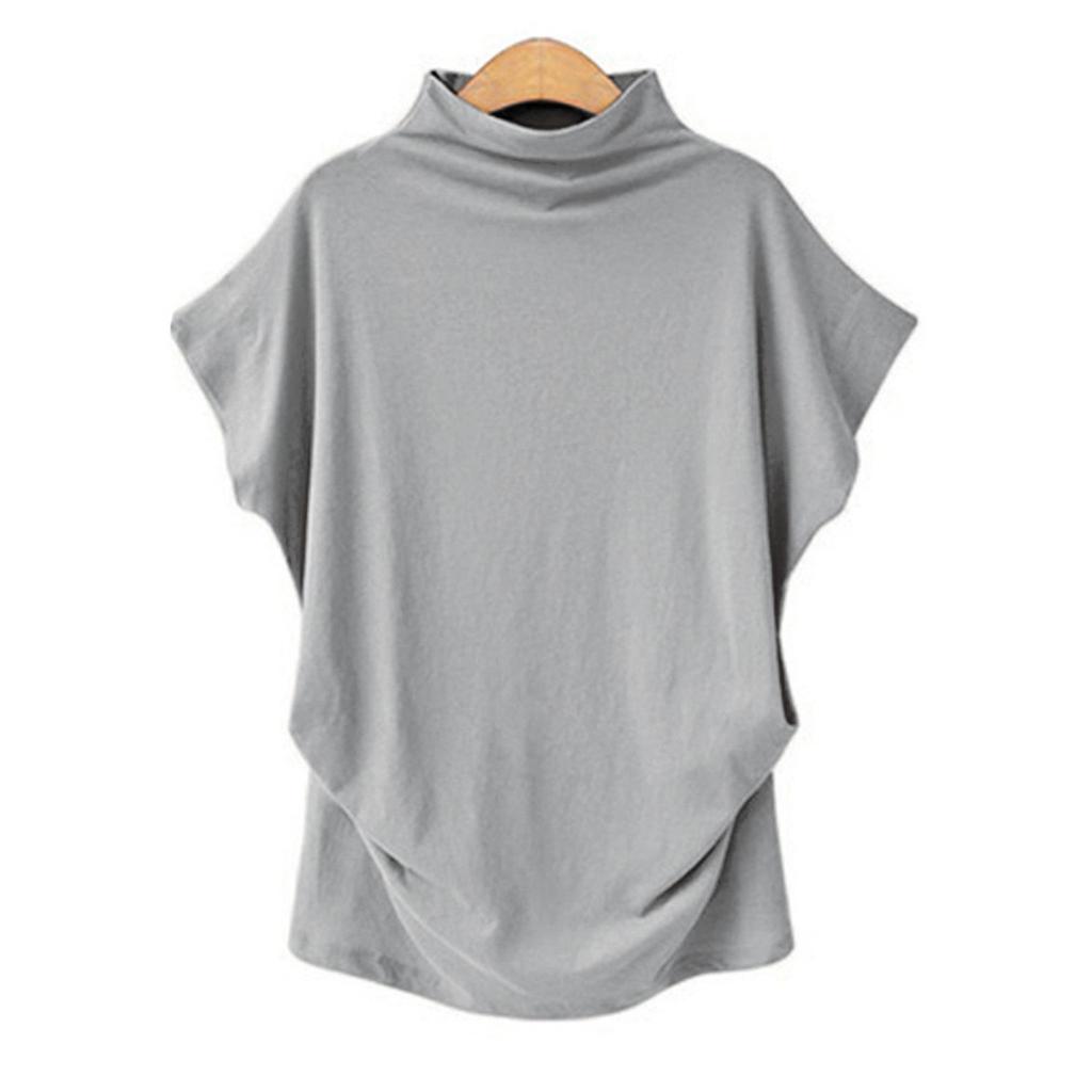 Women's Turtleneck Top Crewneck Short Sleeve T-shirt