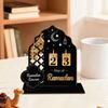 Creative Black Gold Ramadan Countdown Calendar with Wooden Base DIY Advent Calendar Replacement Acrylic Islamic Decoration Gift