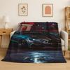Manta de Franela con Señal de Coche de Carreras Mustang Retro, Manta Suave y Cálida para Dormitorio, Sala de Estar, Cama, Viaje, Camping, Picnic, Regalo