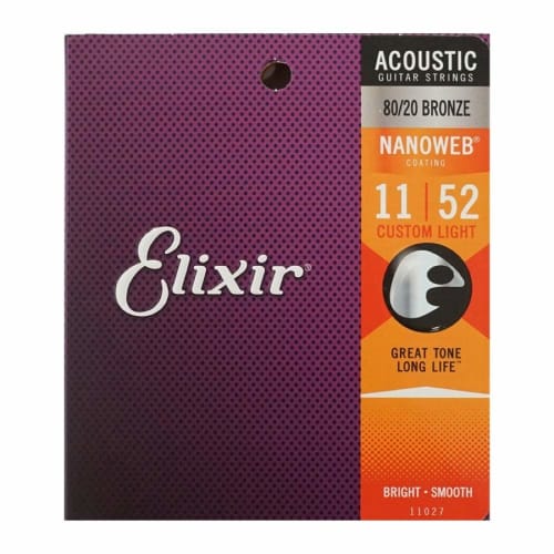 Elixir ELIXIR 11027 Acoustic Nanoweb CT.LIGHT 11-52 Acoustic Guitar Strings (Set of 3)