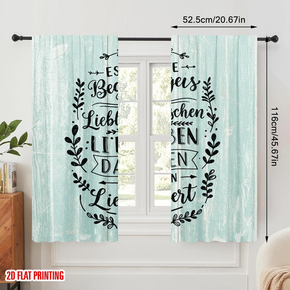 2pcs 2D Flat Printing Window Treatment Curtains Encounters Favorite People Make Life Worthwhile Polyester Without Electricity