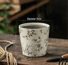 Retro Blue & White Distressed Ceramic Succulent Pot – Simple Decorative Vase for Green Plants & Flowers