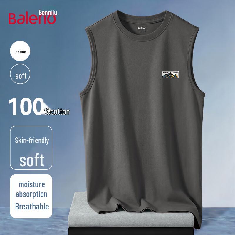 Baleno Men s Pure Cotton Loose Fit Tank Top L