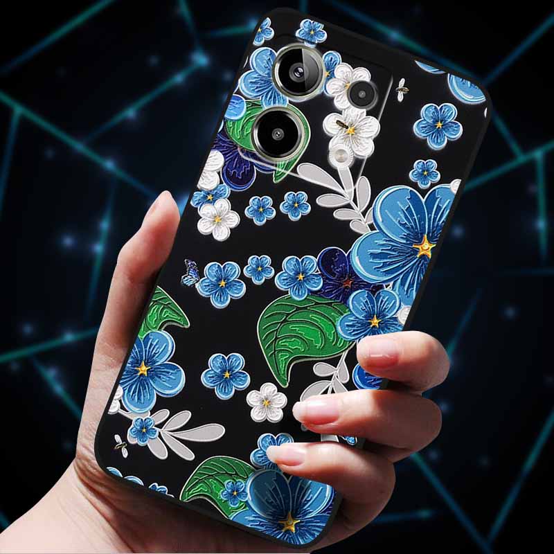 3D Flowers Emboss Fundas For Redmi Note 13 Case Note13Pro 5G Soft Silicone Phone Cases for Redmi Note 13 Pro Plus Back Cover Bag
