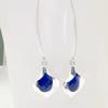 Elegant Blue Teardrop Orchid Bud Crystal Hook Hanging Earrings Dangle Accessory Jewelry Wedding Engagement Women's Earrings